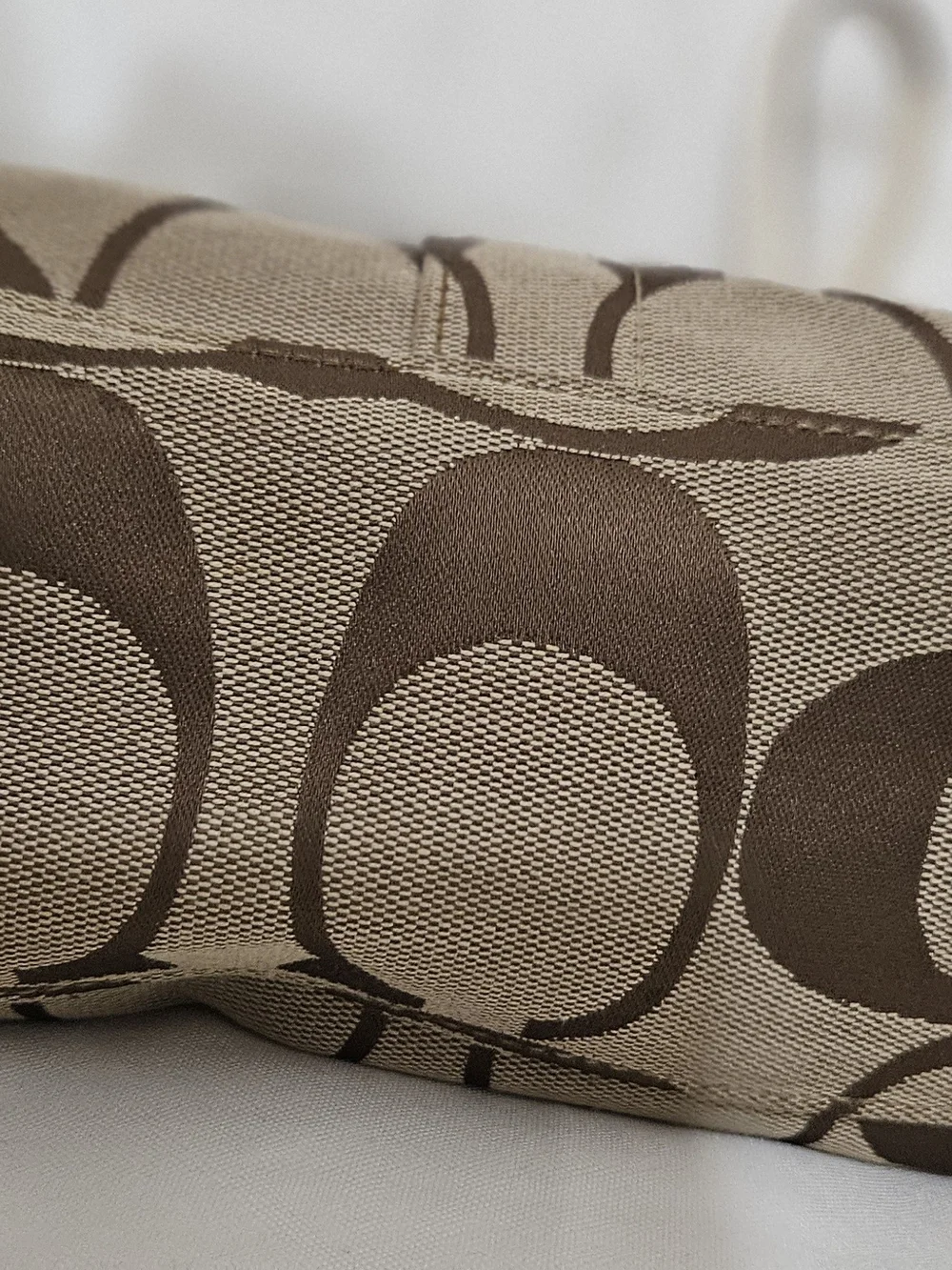 Coach Signature Canvas Tote in Brown and Cream